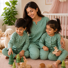 Green Kafe - Mom and Baby 100% Cotton Twinning Set