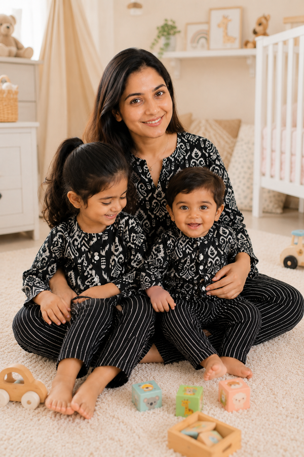 Black O White - Mom and Baby 100% Cotton Twinning Set