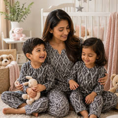 Grey Hex Mom and Baby Coord Set