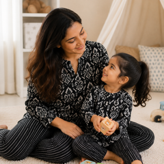 Black O White - Mom and Baby 100% Cotton Twinning Set