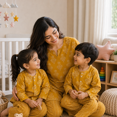 Mustard Motif- Mom and Baby 100% Cotton Twinning Set