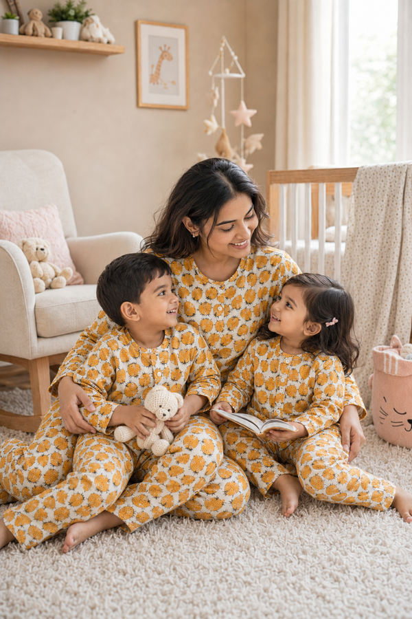 Yellow Berry - Mom and Baby 100% Cotton Twinning Set