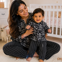 Black O White - Mom and Baby 100% Cotton Twinning Set