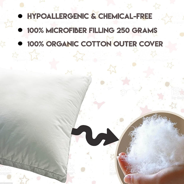 Globetrotter - Toddler Pillow with 100% Cotton Removable cover - 20 X 15 Inches | Children Pillows