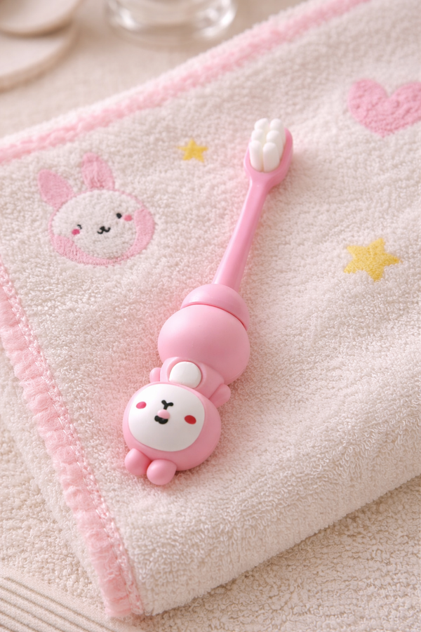 Animal Design Soft Tooth Brush for 2 to 6 Years - Pink Cutie