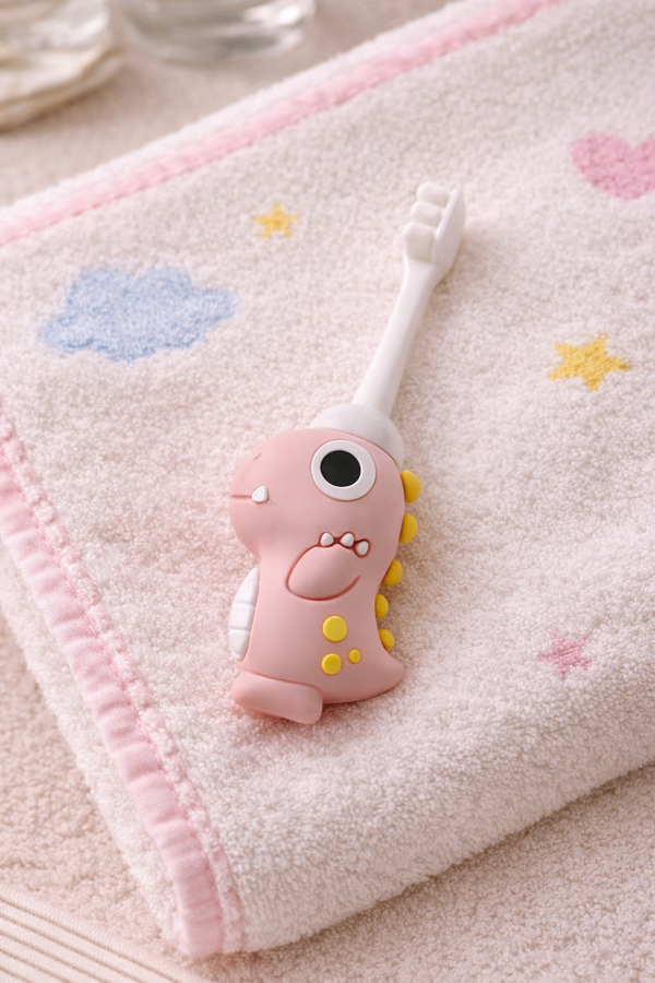 Animal Design Soft Tooth Brush for 2 to 6 Years - Pink Dino