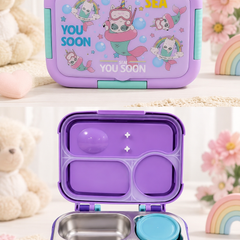 Sea You Compartment 750 ML Stainless Steel Lunch Box for School Leak Proof Bento Tiffin Box with Handle, SUS304 Steel Lunch Box