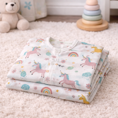 Unicorn Bliss | Checkered Muslin | Soft Unisex Muslin Set for New Born to 6 Years