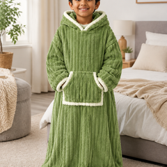 Green Plush - KK × Coozly Coozlies™ – Plush Wearable Blanket for Kids | The Cozy Hug They Can Wear