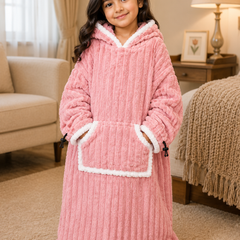Pink Plush - KK × Coozly Coozlies™ – Plush Wearable Blanket for Kids | The Cozy Hug They Can Wear