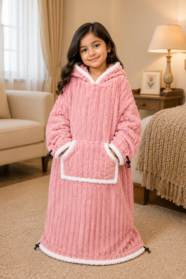 Pink Plush - KK × Coozly Coozlies™ – Plush Wearable Blanket for Kids | The Cozy Hug They Can Wear
