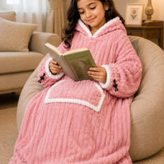 Pink Plush - KK × Coozly Coozlies™ – Plush Wearable Blanket for Kids | The Cozy Hug They Can Wear