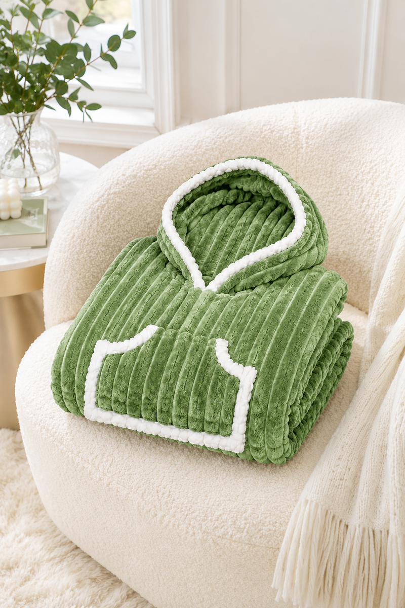 Green Plush - KK × Coozly Coozlies™ – Plush Wearable Blanket for Kids | The Cozy Hug They Can Wear