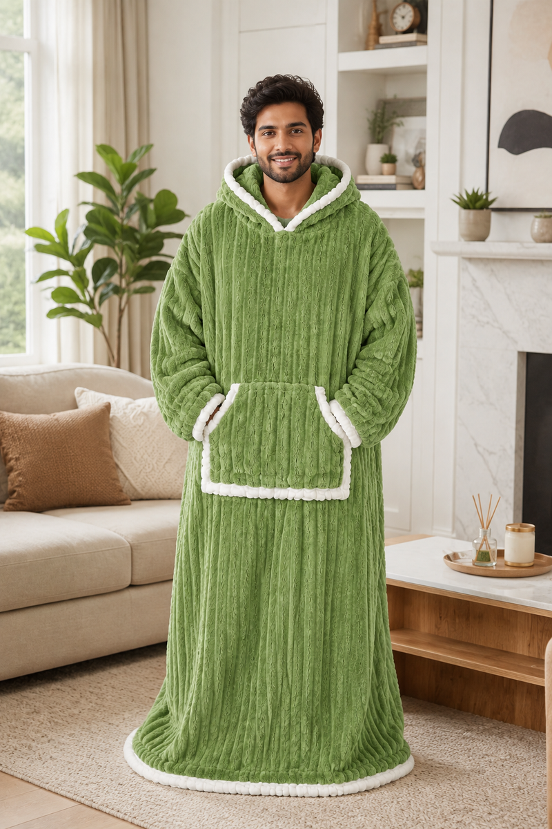 Green Plush - KK × Coozly Coozlies™ – Plush Wearable Blanket for Kids | The Cozy Hug They Can Wear