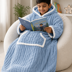 Blue Plush - KK × Coozly Coozlies™ – Plush Wearable Blanket for Kids | The Cozy Hug They Can Wear