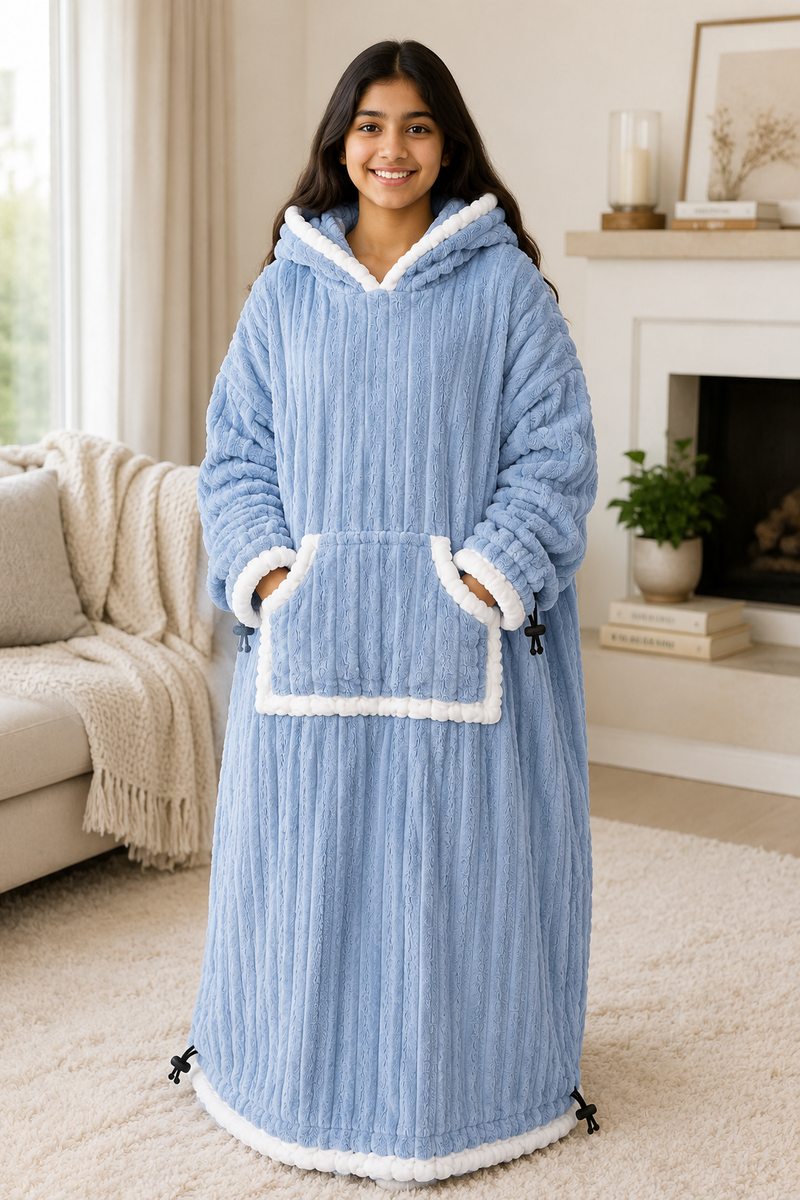 Blue Plush - KK × Coozly Coozlies™ – Plush Wearable Blanket for Kids | The Cozy Hug They Can Wear