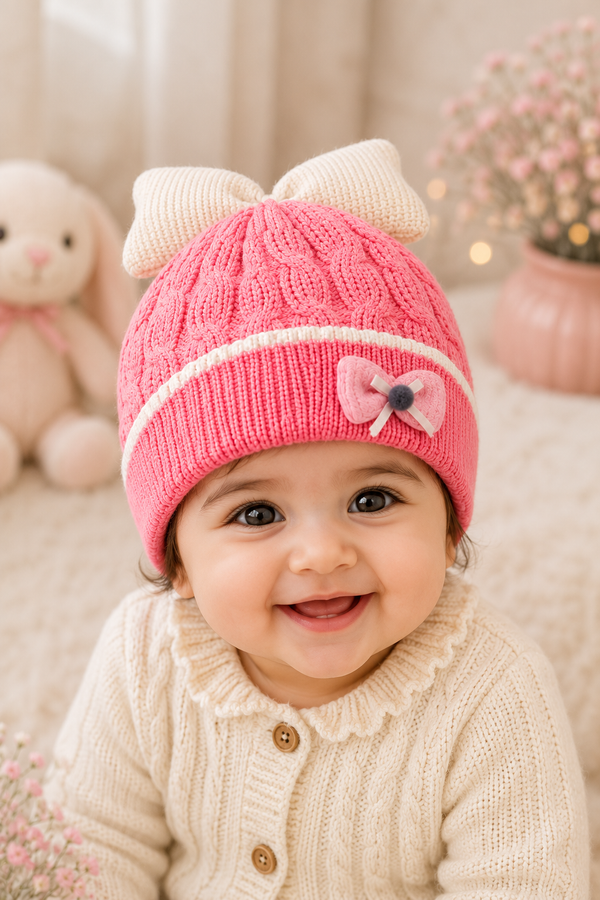Woollen Baby Cap | 6 Months to 5 Years | Good Stretch | Snug Fit - 10