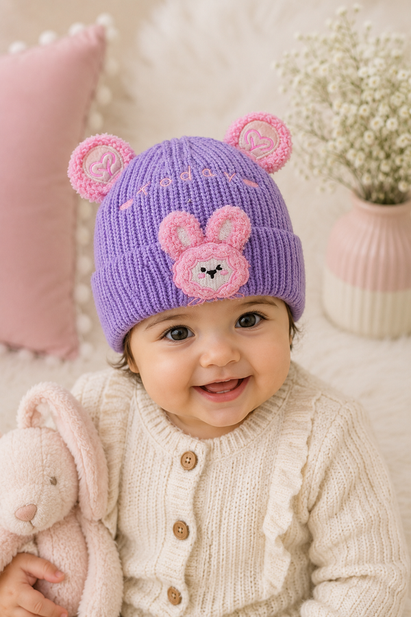 Woollen Baby Cap | 6 Months to 5 Years | Good Stretch | Snug Fit - 12