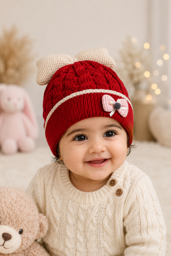 Woollen Baby Cap | 6 Months to 5 Years | Good Stretch | Snug Fit - 13