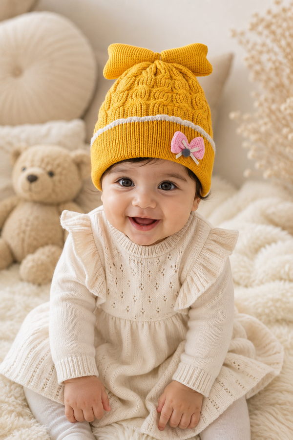 Woollen Baby Cap | 6 Months to 5 Years | Good Stretch | Snug Fit - 16