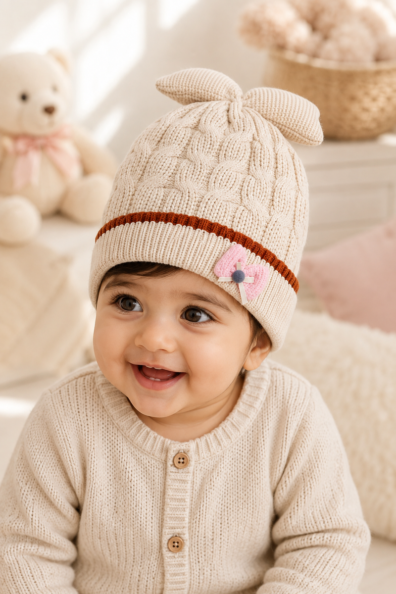 Woollen Baby Cap | 6 Months to 5 Years | Good Stretch | Snug Fit - 18