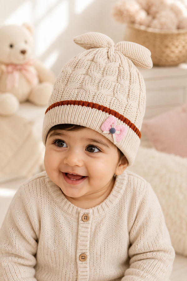 Woollen Baby Cap | 6 Months to 5 Years | Good Stretch | Snug Fit - 18