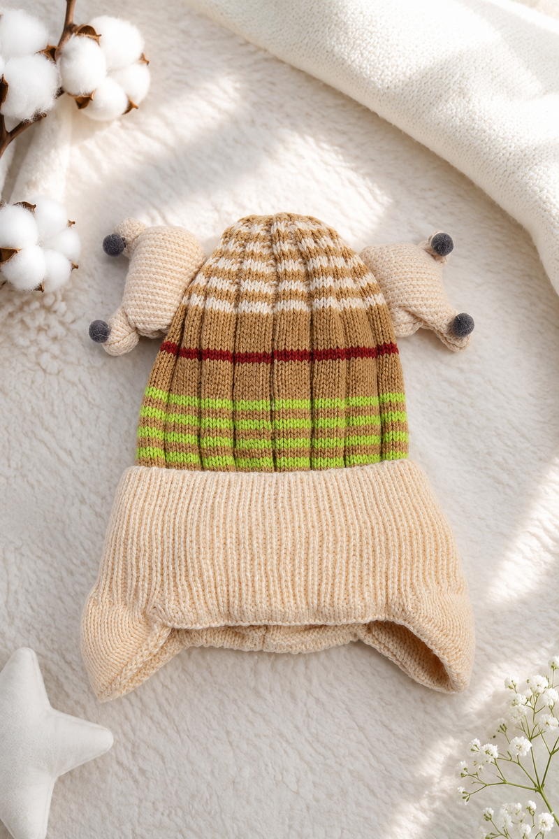 Woollen Baby Cap | 6 Months to 5 Years | Good Stretch | Snug Fit - 9