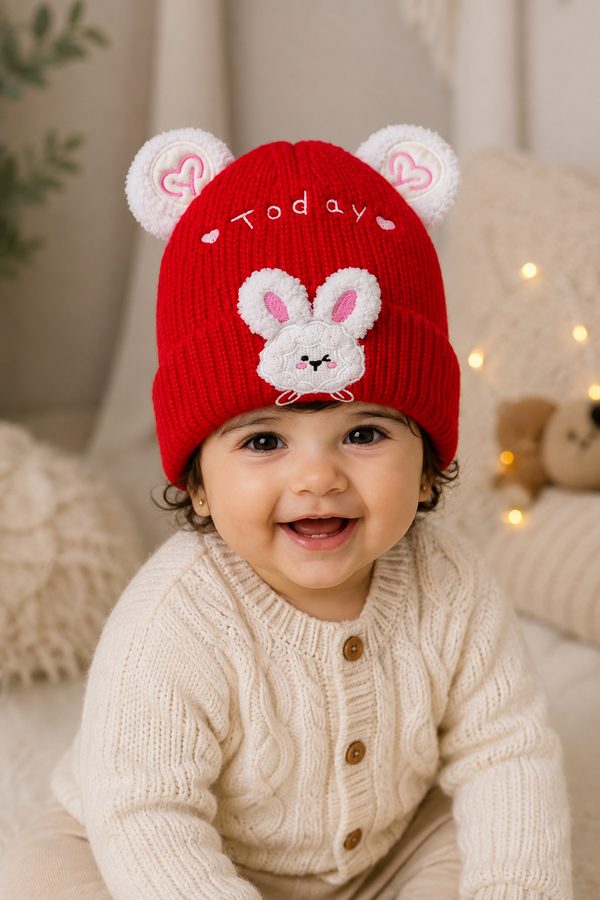 Woollen Baby Cap | 6 Months to 5 Years | Good Stretch | Snug Fit - 5