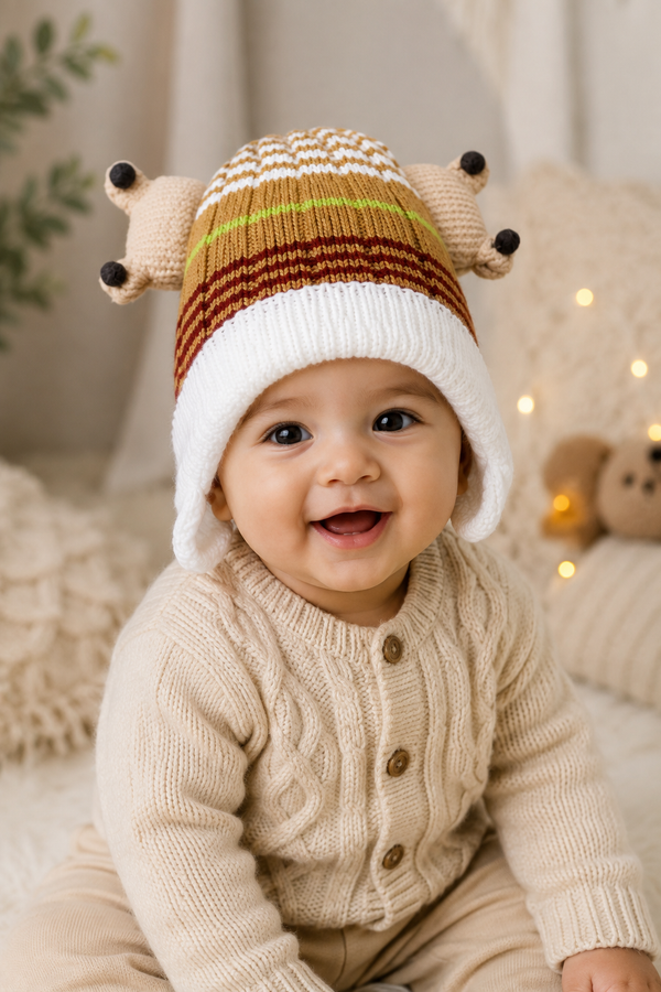 Woollen Baby Cap | 6 Months to 5 Years | Good Stretch | Snug Fit - 6