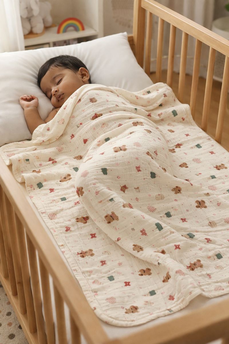 Premium Muslin Quilts for 0 to 2 Yrs | Xmas Teddy