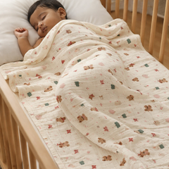 Premium Muslin Quilts for 0 to 2 Yrs | Xmas Teddy