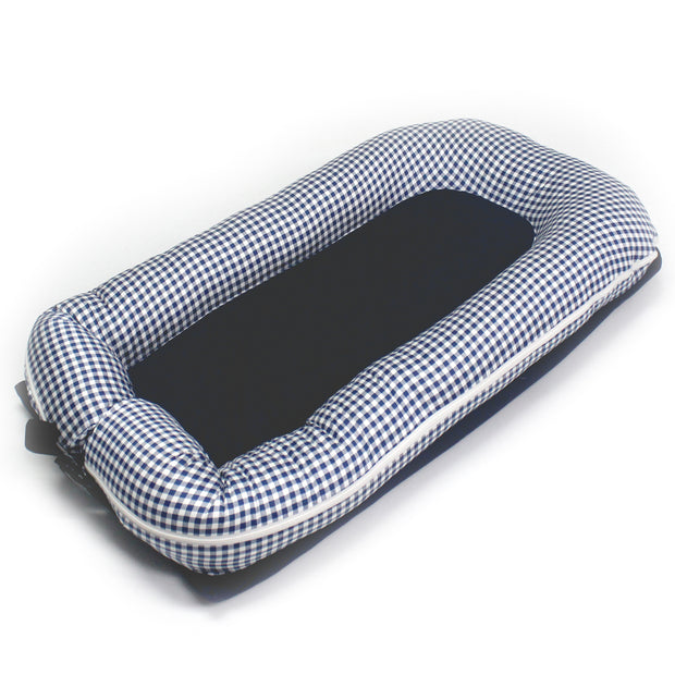 Baby Nest with Removable Covers - Blue Checker