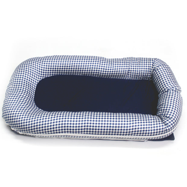 Baby Nest with Removable Covers - Blue Checker