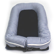 Baby Nest with Removable Covers - Blue Checker