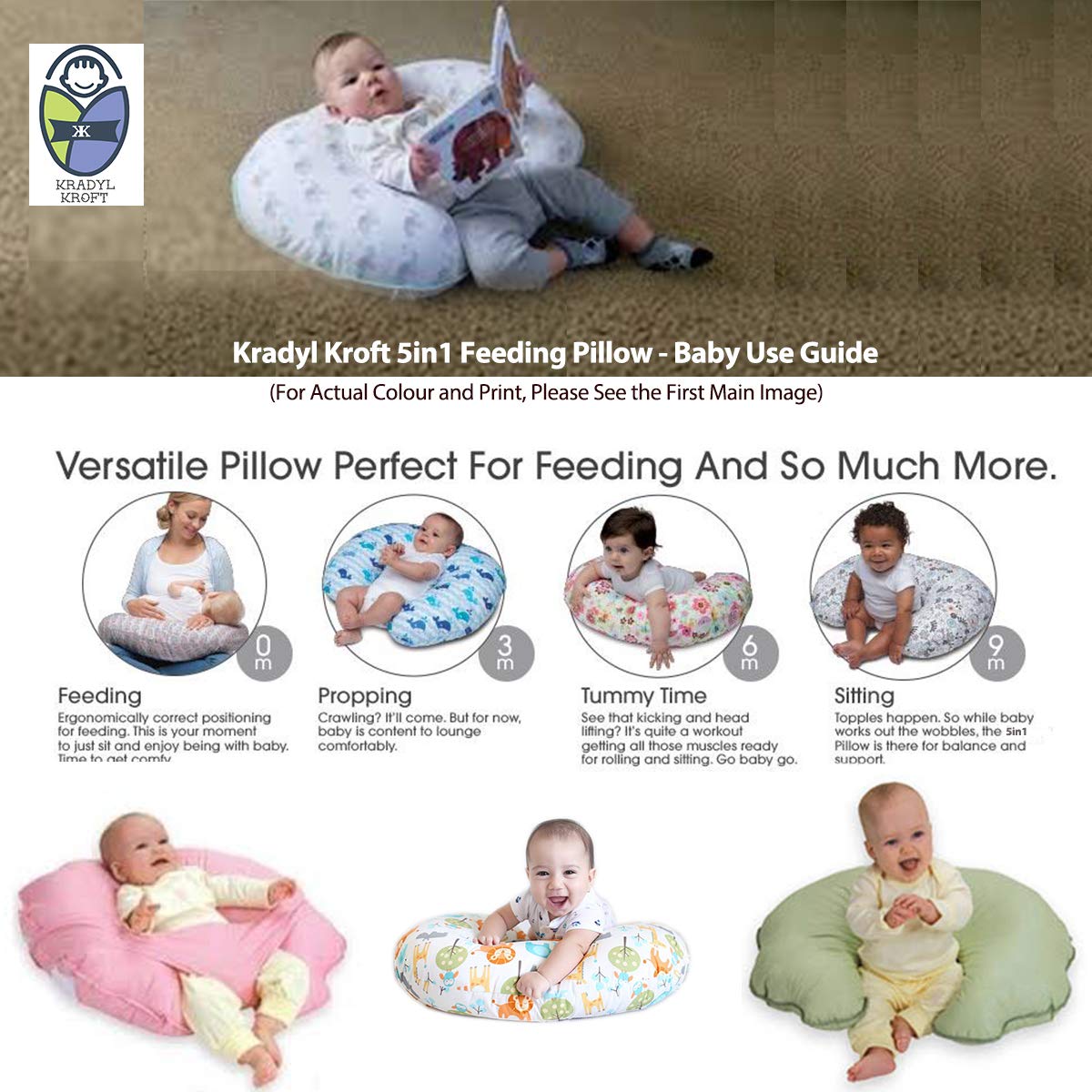 Whale Times - Baby Feeding Pillow | Nursing Pillow | Breastfeeding Pillow