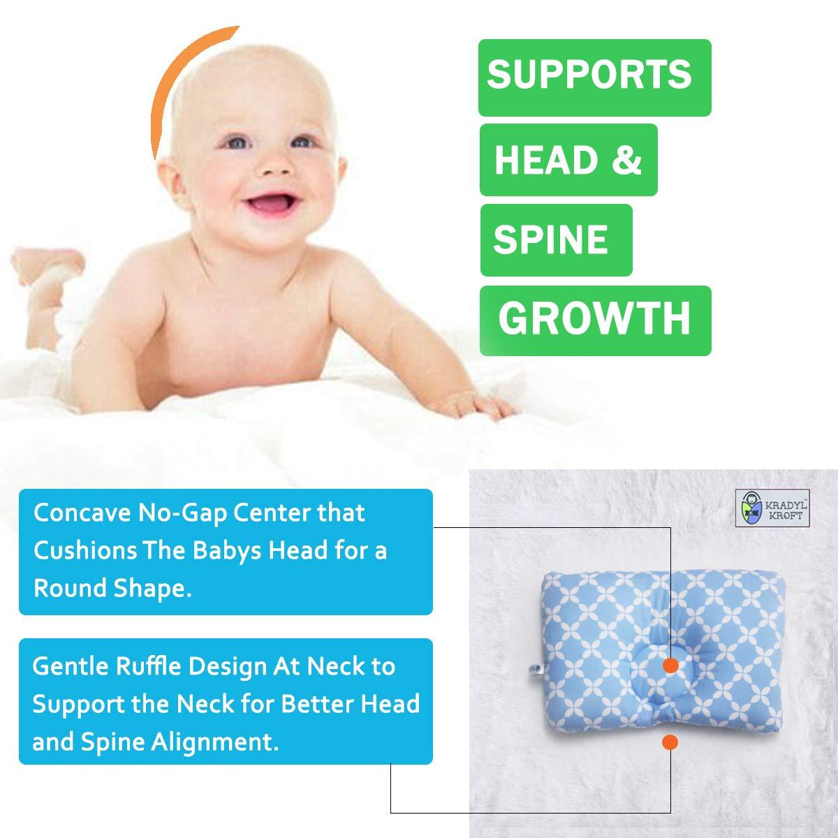 Happy Blue New Born Pillow | Baby Pillow | Head Shaping Pillow