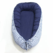 Bumper Baby Bed with Removable Covers - Blue Checker