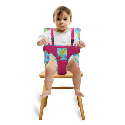 Pink Feather Portable Baby Chair Cover