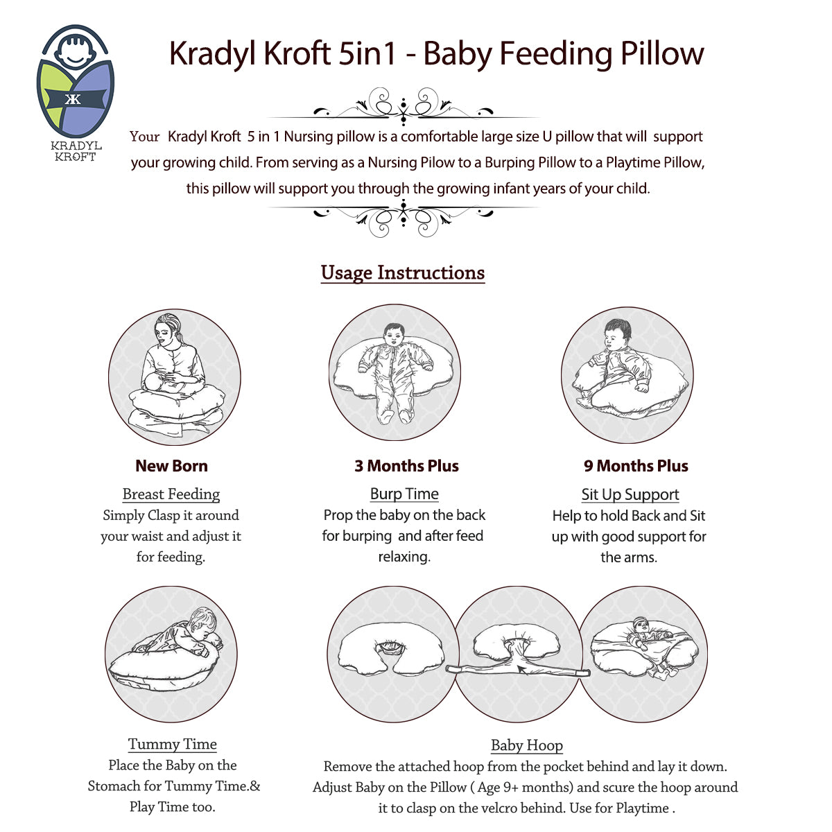 Kradyl Kroft Infant Breast Feeding Pillow