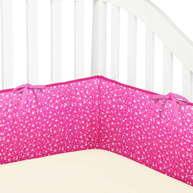 Crib Bumper Pad -Pink Star