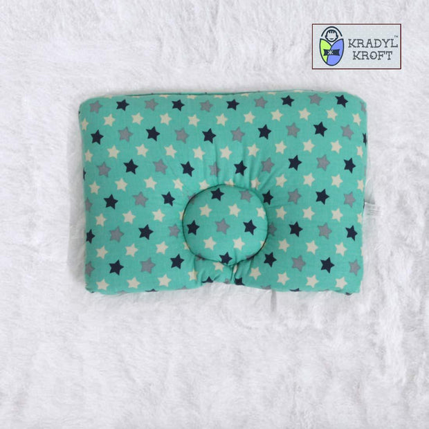 Cyan Star New Born Pillow | Baby Pillow | Head Shaping Pillow