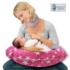 Pink Star-Baby Feeding Pillow | Nursing Pillow | Breastfeeding Pillow