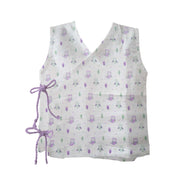 Muslin Sleeveless Tie Wrap Style Jhabla/Vest - Little Owl
