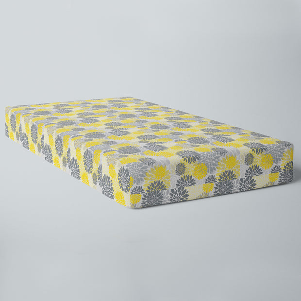 Yellow Flower Fitted Crib Sheet