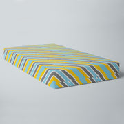 Yellow Blue Stripes Fitted Crib Sheet