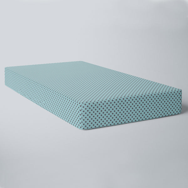 Mint Star Fitted Crib Sheet