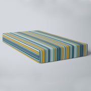 Blue & Orange Stripe Fitted Crib Sheet