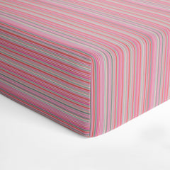 Pink Stripes Fitted Crib Sheet