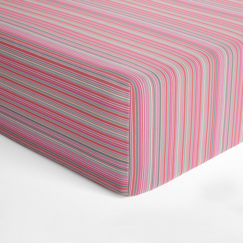 Pink Stripes Fitted Crib Sheet