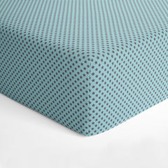 Mint Star Fitted Crib Sheet